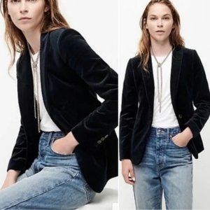 J. Crew Factory Black Velvet Schoolboy Blazer sz 0